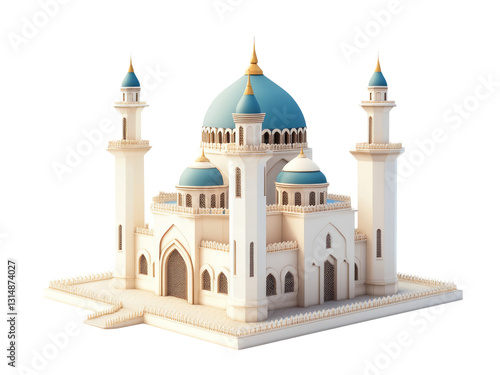 Transparent PNG 3D mosque isolated background.