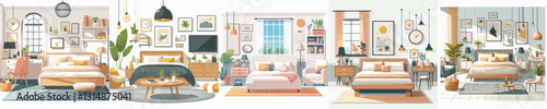 Vector of a home interior room.