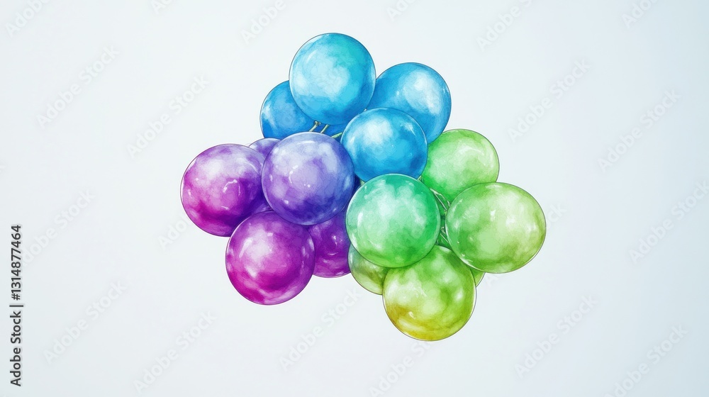 Fototapeta premium Colorful balloons cluster, celebration, party, abstract art