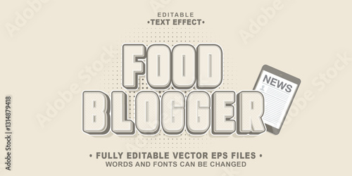 3d food blogger bold text effect