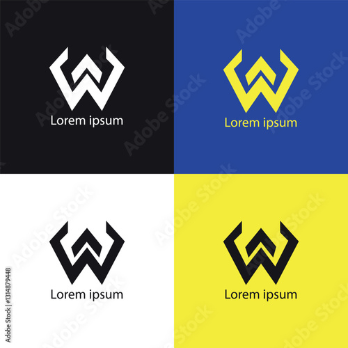 Abstract Trendy Modern Letter W Logo Design