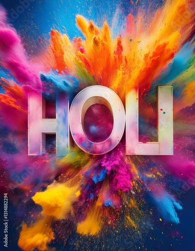holi festival event stage backdrop with dynamic abstract design