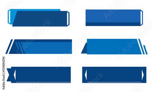 abstract geometric banner design with various shapes and shades of blue color