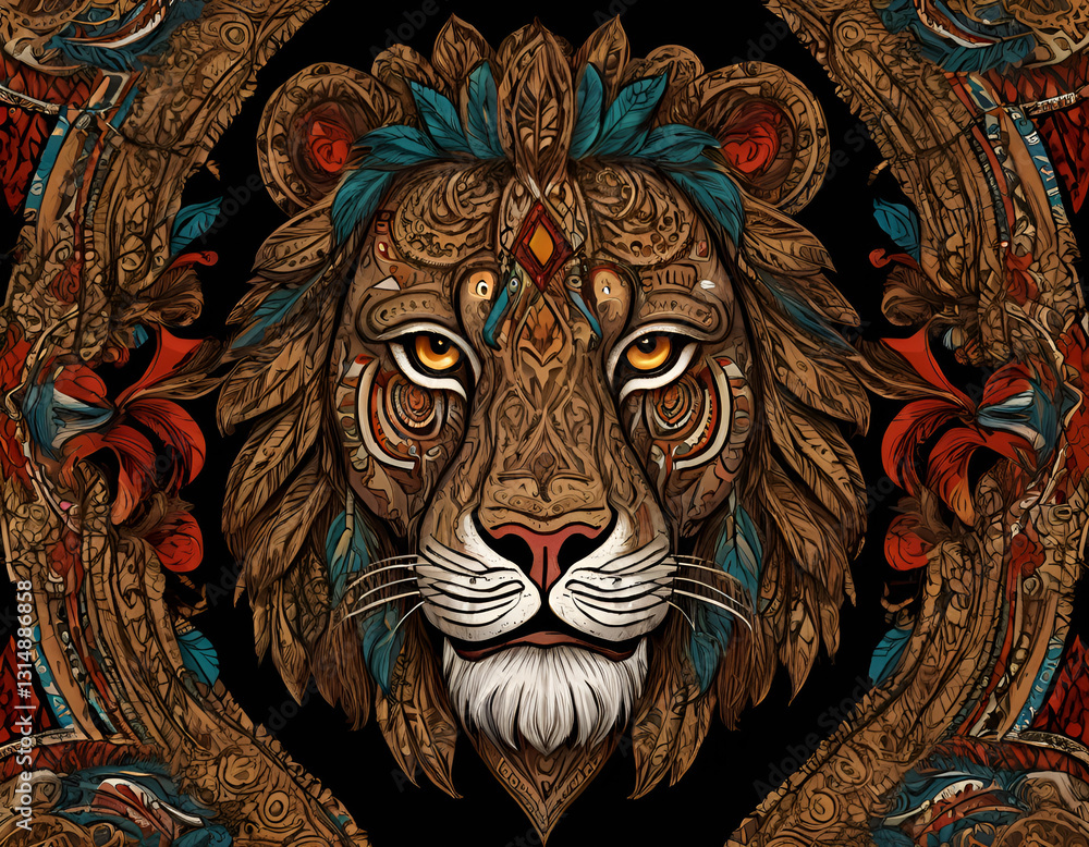 Obraz premium Ornate Tribal Lion
