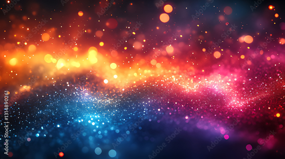 Obraz premium Festive colorful bokeh lights swirl background