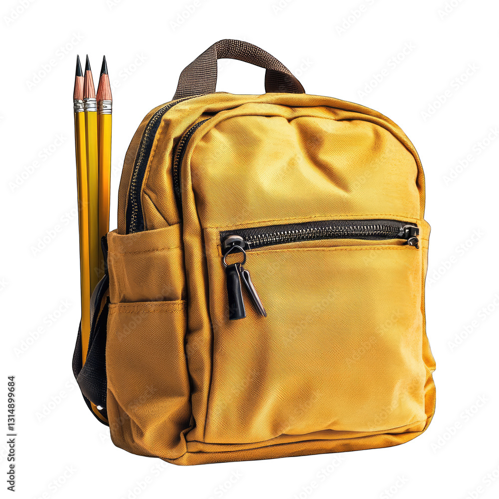 Yellow Backpack Isolated On White Background Yellow Backpack Isolated On White Background