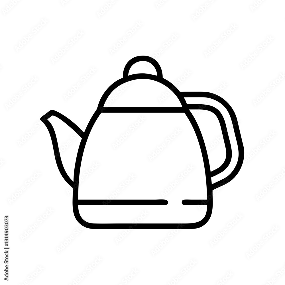 Electric kettle icon in outline style Electric kettle icon in outline style