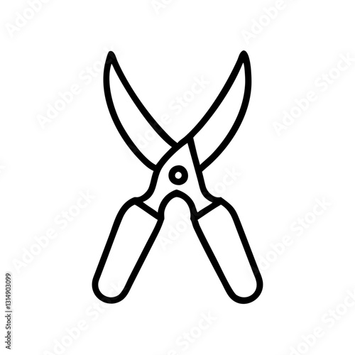 Pruning shears icon in outline style
