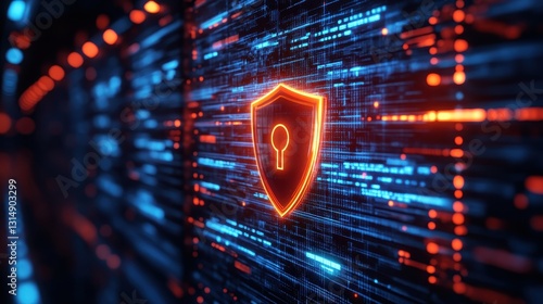 Cybersecurity measures protecting data in digital environments virtual space technology visualization