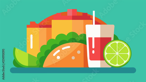 To truly experience the flavors of a new city one must try the classic street food staple of tacos with a generous squeeze of lime.. Vector illustration