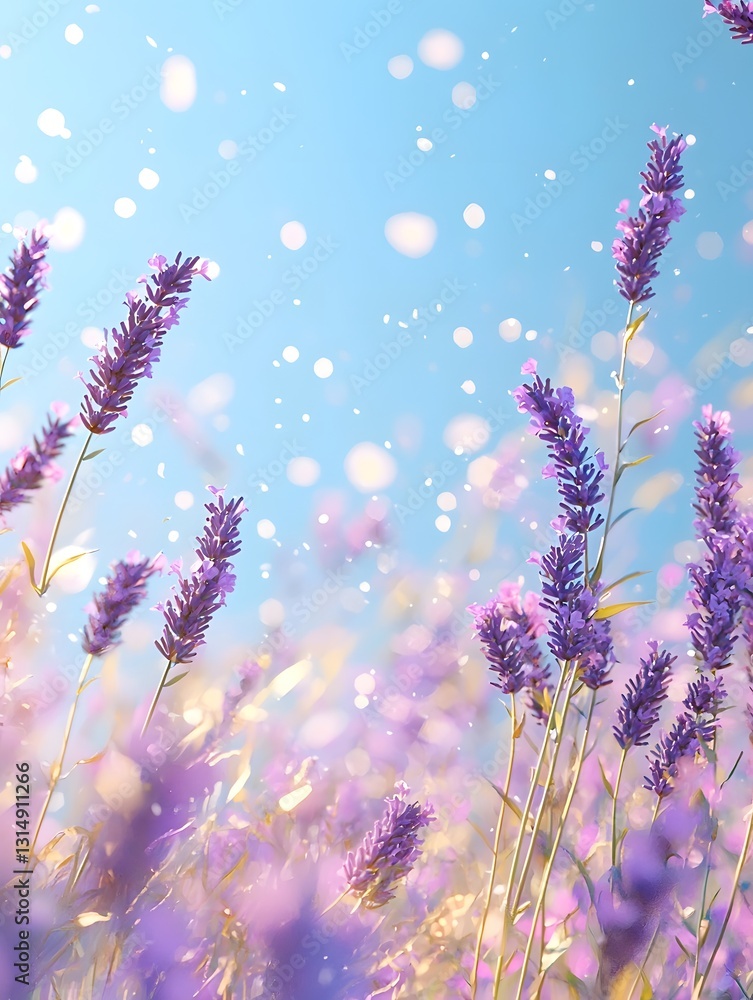 Obraz premium Purple lavender fields swaying in the gentle breeze