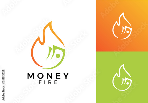 money hot fire logo vector graphic design