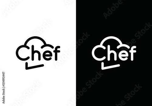 letter chef hat logo design. restaurant, cook, food symbol vector graphic