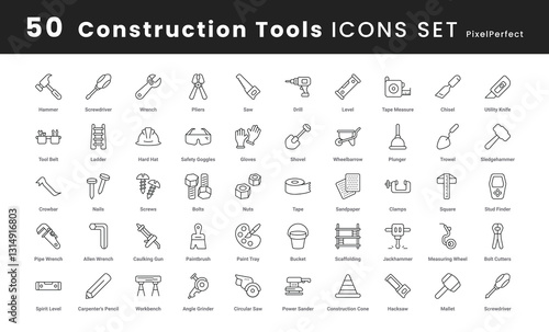 get a construction tools vector icons set use for ui ux, web, presentation, etc