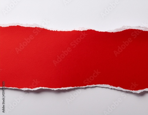 Wallpaper Mural torn red paper border strip on white background paper strip with rough uneven edges Torontodigital.ca