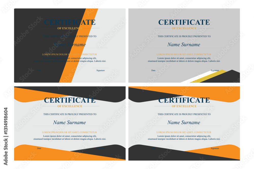Fototapeta premium Four modern certificate designs