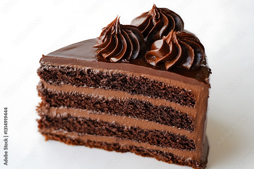 a slice of chocolate cake with intricate details a slice of chocolate cake with intricate details