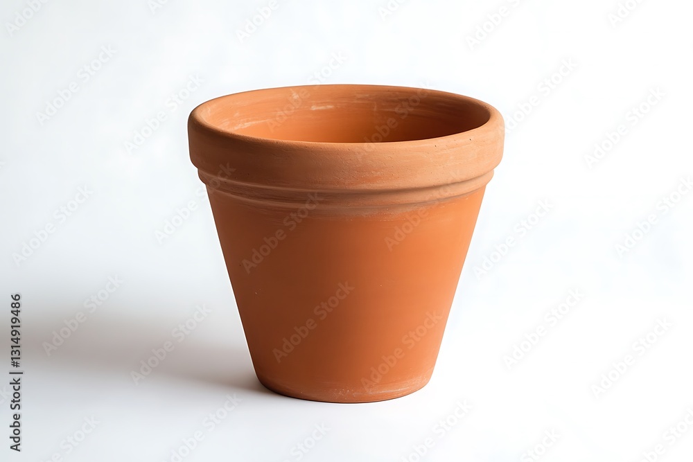 a terracotta pot against a white background a terracotta pot against a white background