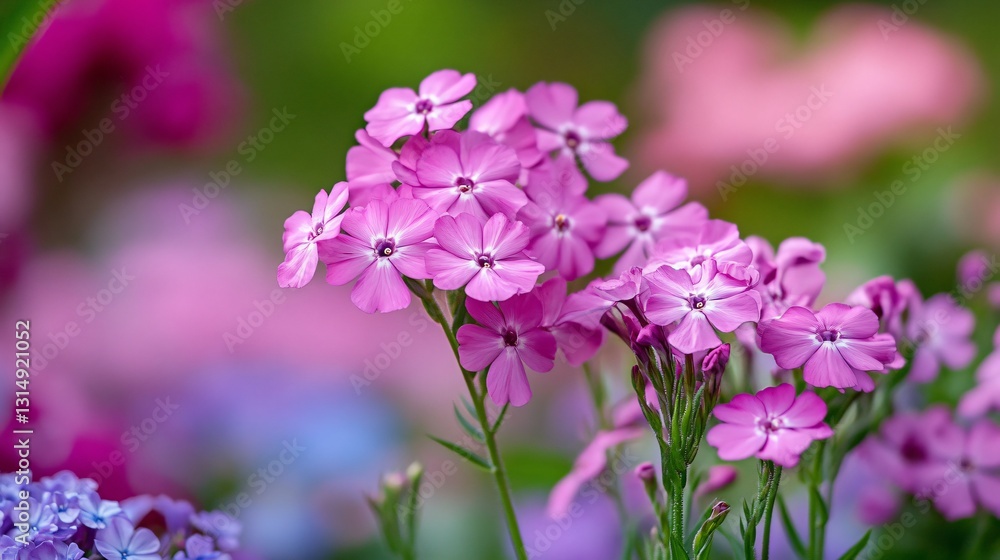 Vibrant Phlox and Lomatium Close-Up Vibrant Phlox and Lomatium Close-Up