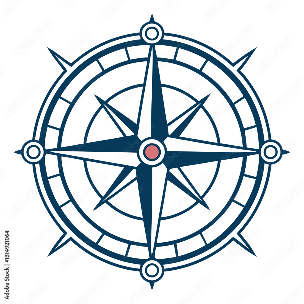 Compass with map silhouette on white background. Compass with map silhouette on white background.