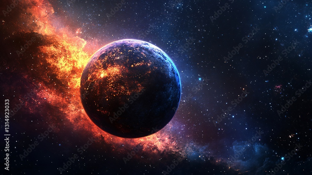 Vibrant Colored Planet Illustration Vibrant Colored Planet Illustration
