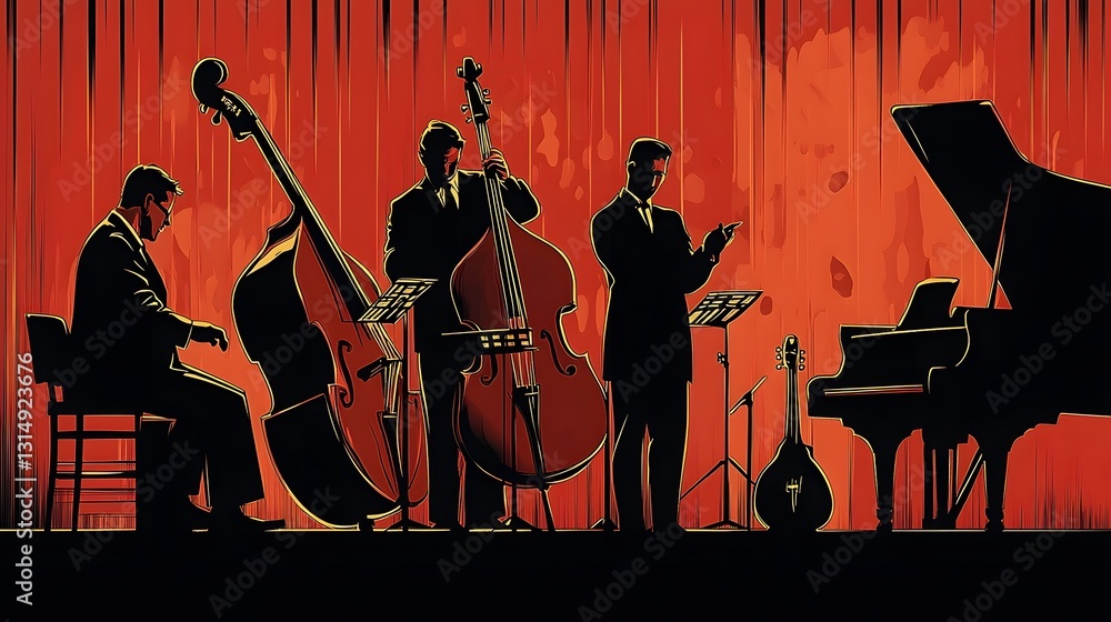 Fototapeta premium The passionate performance of pre piano classical musicians