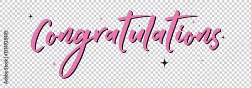 Congrats, Congratulations banner . Handwritten modern brush lettering dark background.  1176