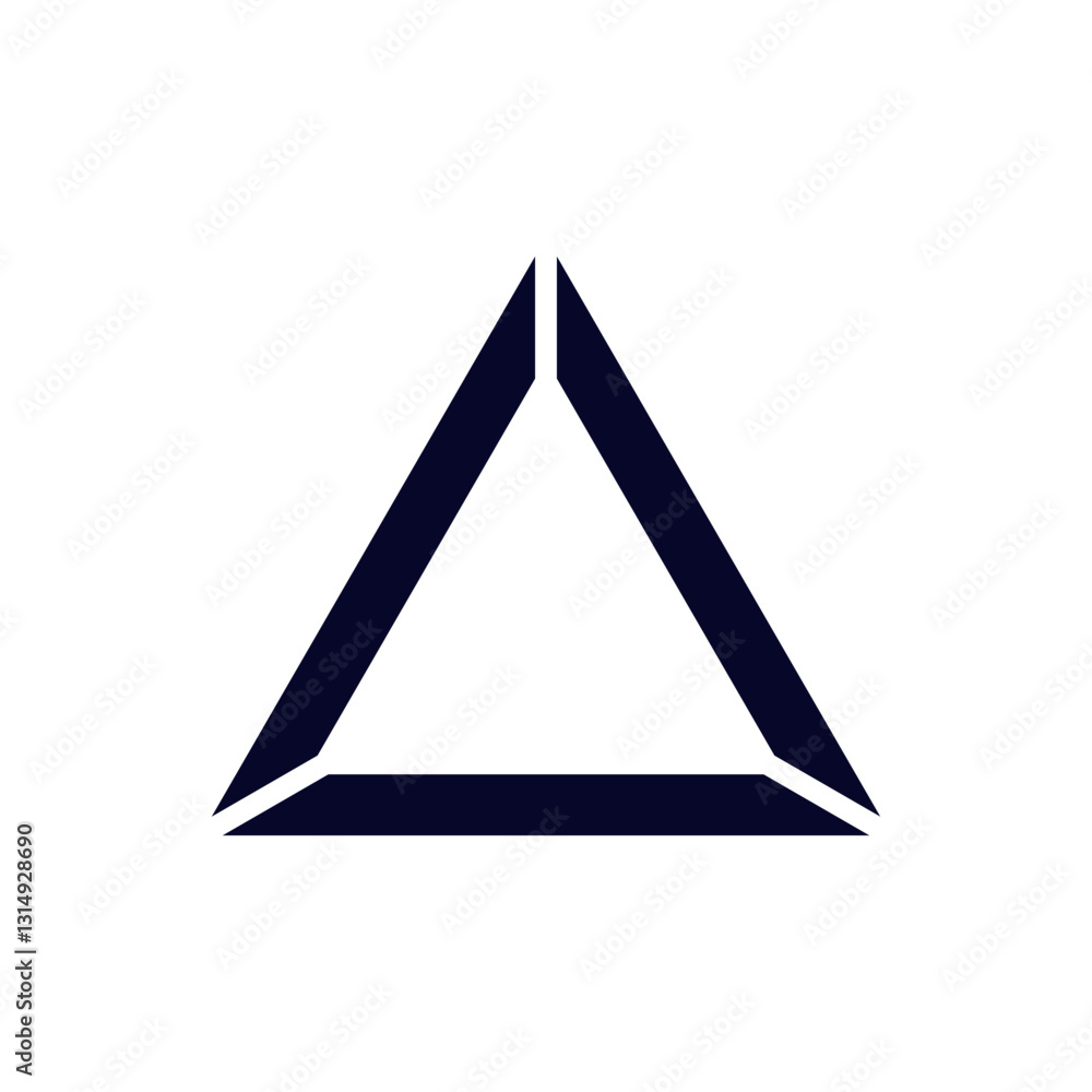 Black triangle with bold lines, featuring a clean and simple geometric design. minimalist style. Black triangle with bold lines, featuring a clean and simple geometric design. minimalist style.