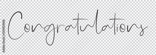 Congratulations. Beautiful greeting card poster, calligraphy black text word golden star fireworks. Hand drawn, design elements. 1176