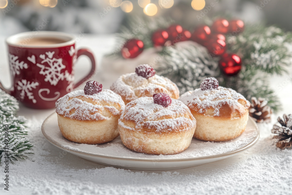 Christmas pastries with cran and powdered sugar. Christmas pastries with cran and powdered sugar.