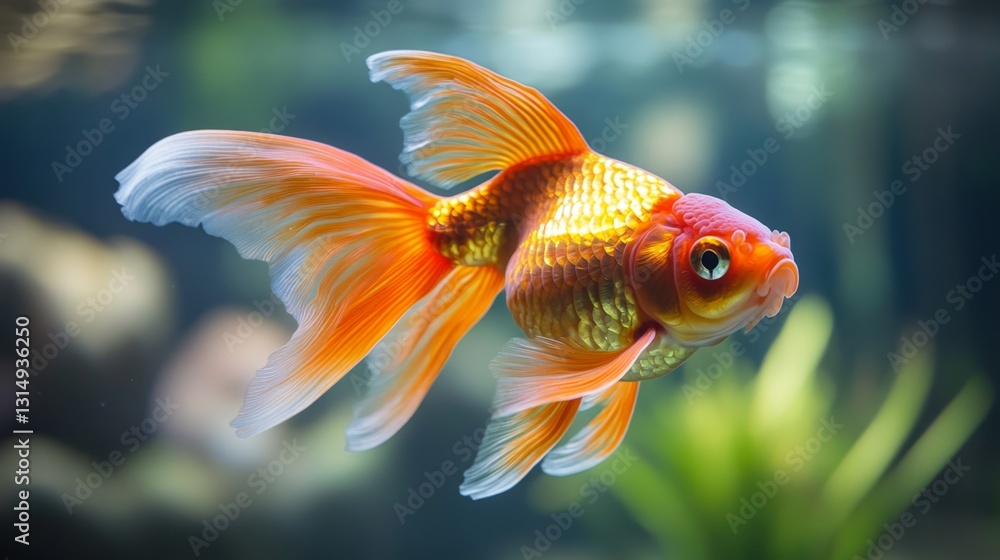 Goldfish swimming gracefully in a serene aquarium visual art underwater peaceful scene aquatic life Goldfish swimming gracefully in a serene aquarium visual art underwater peaceful scene aquatic life