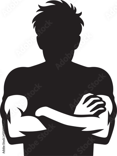 Arms crossed in disappointment vector illustration