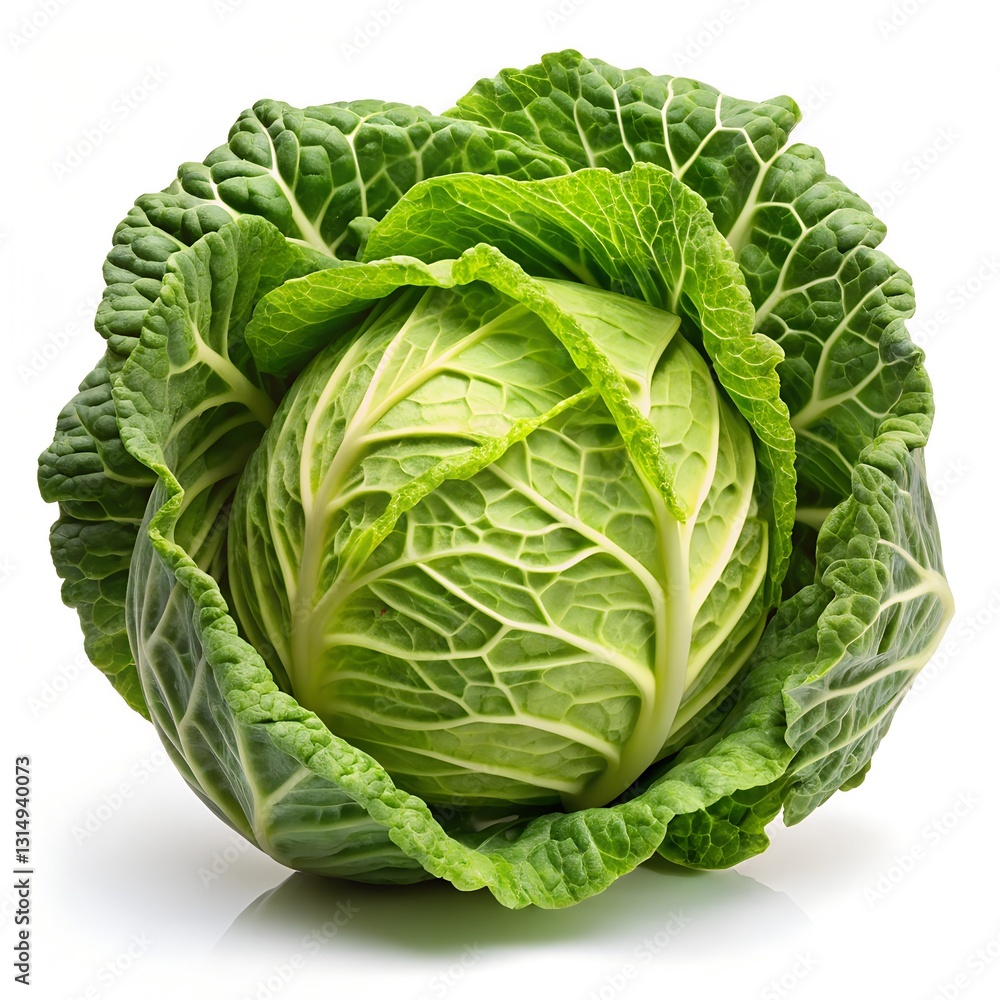 Obraz premium cabbage isolated on white background, full depth of field