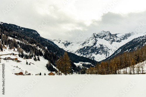 Obraz na płótnie Eine kleine Winterwanderung am Langlaufzentrum Rein in Taufers im wunderschönen Reintal - Südtirol - Italien w salonie