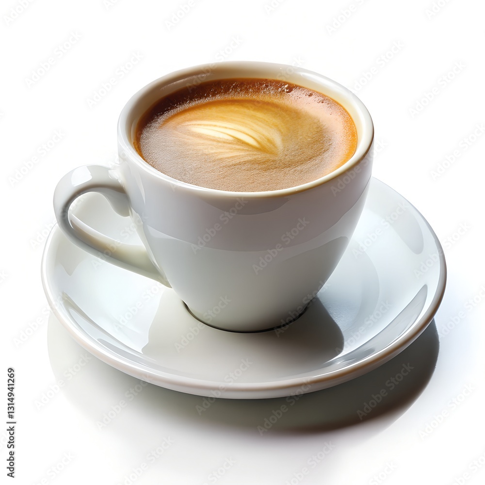 Obraz premium coffee saucer drink. White background.
