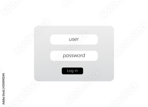 The login page is designed with a clean white background and features two prominent buttons, one designated for user login and the other for entering a password