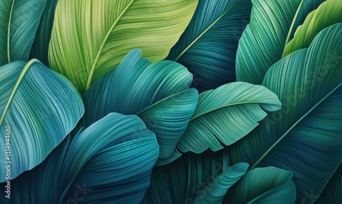 Wallpaper Mural Tropical green banana leaves background for nature-themed designs Torontodigital.ca