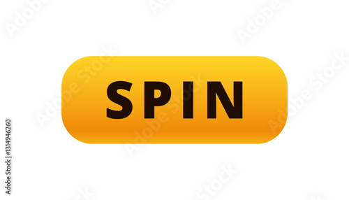 Large yellow button with the word spin in black. designed for applications or games.