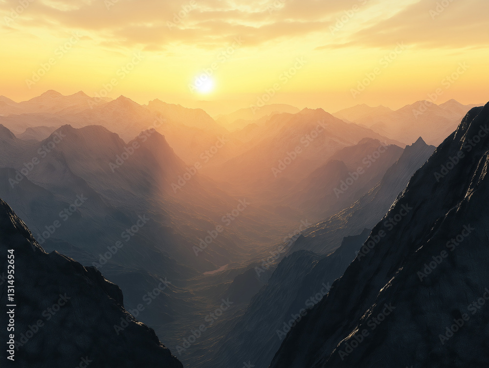 Fototapeta premium sunset over the mountains