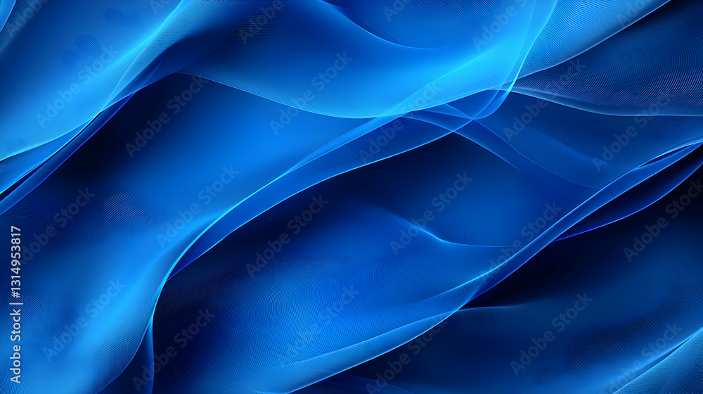 Fototapeta premium Dynamic Flowing Blue Abstract Background With Smooth Elegant Waves And Deep Rich Texture In Modern Digital Art Design