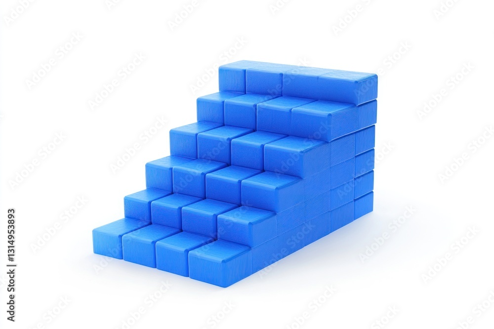 Obraz premium Blue blocks forming ascending staircase.
