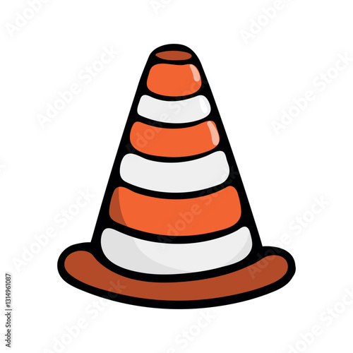 Car cone. Auto accessories. Color vector illustration isolated on white background for car service advertising, print, icon, sticker