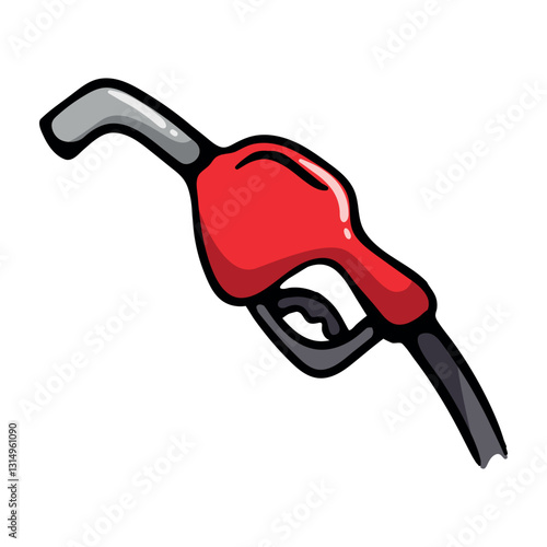 Gas station pistol. Car accessories. Color vector illustration isolated on white background for car service advertising, print, icon, sticker