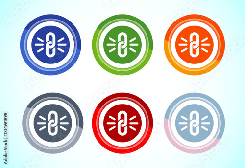 Durable icon design illustration, Durable logo badge for product design element. 6 color button design set