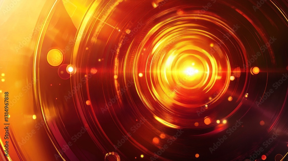 Obraz premium Abstract vibrant concentric circles of warm light