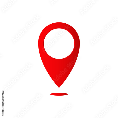 Red location pin icon used to indicate a specific point or location on digital maps or navigation.
