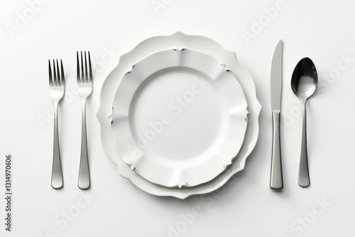 Chic white plate table setting