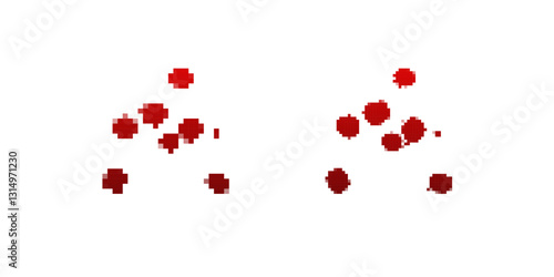 Simplified digital representation of red blood cells, showing their basic form and color for learning.