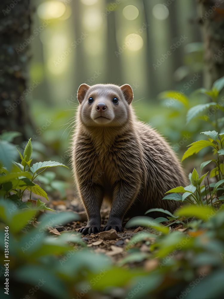 Obraz premium Ruddy mongoose in forest
