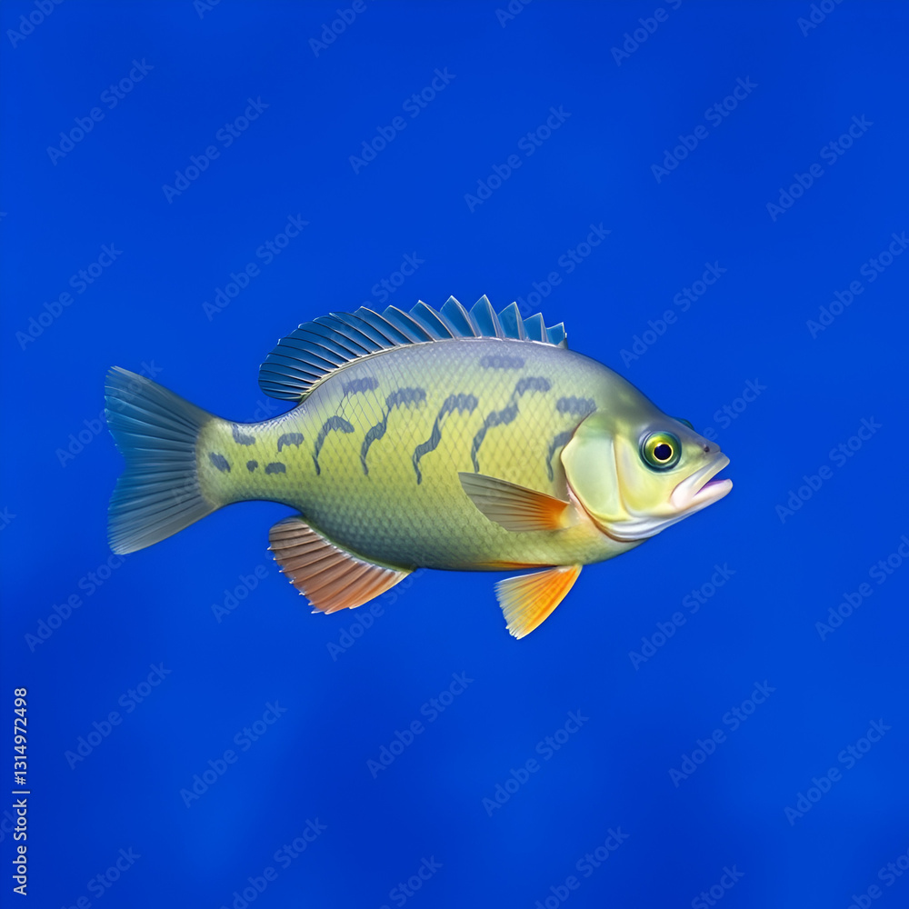 Fototapeta premium Bluegill in a blue lake